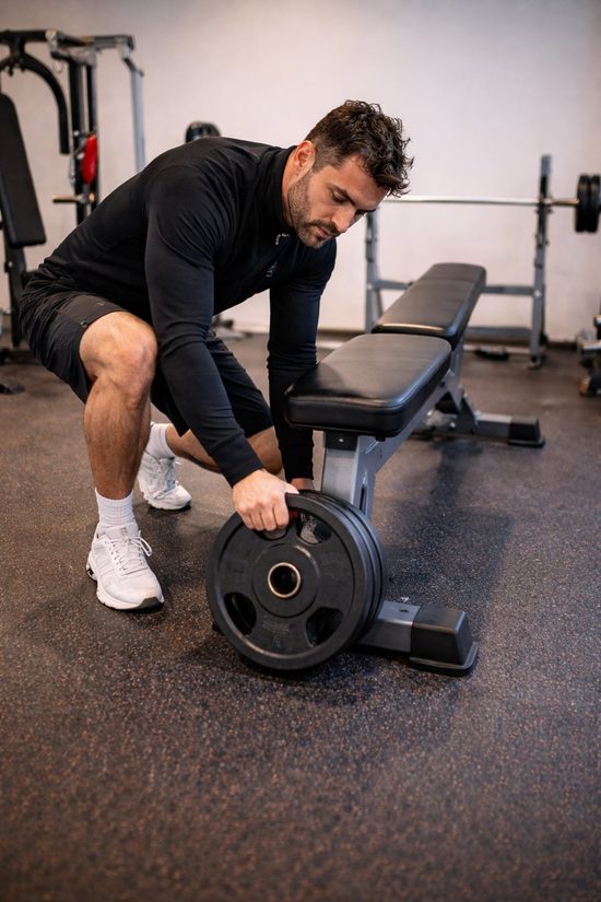 Placer un disque sous le banc pour le décliner légèrement